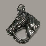 Sterling Silver horsehead in bridle pendant