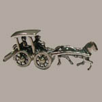 Sterling Silver carriage and horse charm/pendant