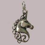 Sterling Silver open unicorn head pendant