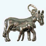 Sterling Silver mare and foal charm/pendant