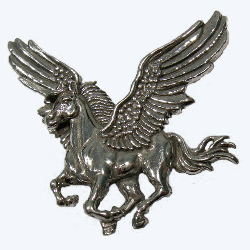 Sterling Silver galloping Pegasus pendant