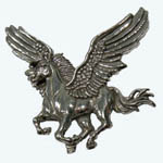 Sterling Silver galloping Pegasus pendant