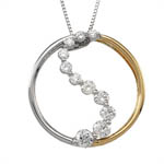 14 kt.y.g.w.g. diamond circle necklace