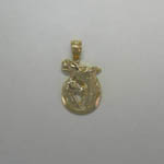 14 karat yellow gold mare and foal pendant