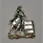Landstrom's Black Hills Gold Sterling Silver barrel racer brooch/tie tack