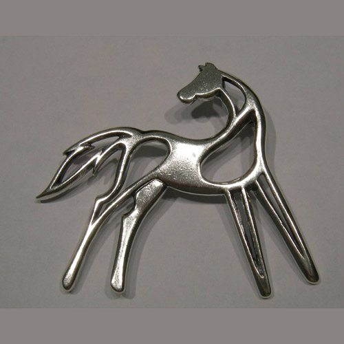 Sterling Silver abstract horse brooch