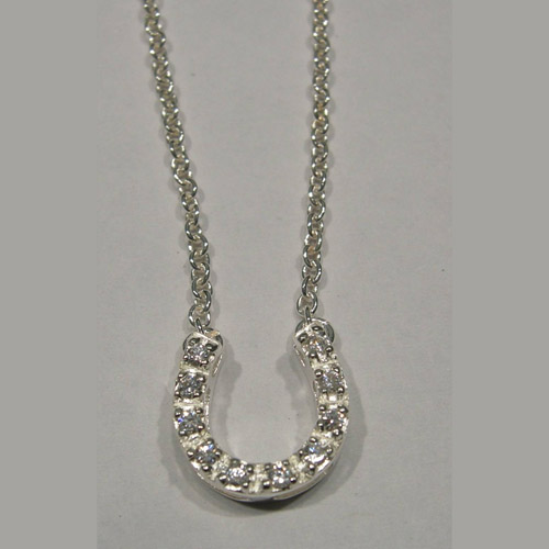 Sterling Silver cubic zirconia horseshoe necklace