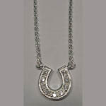 Sterling Silver cubic zirconia horseshoe necklace