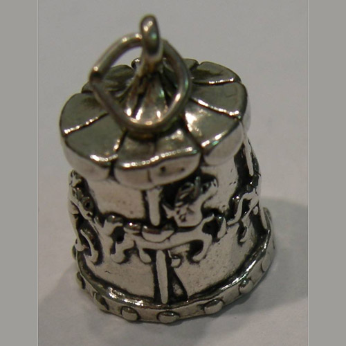 Sterling SIlver top view of carousel horse charm/pendant