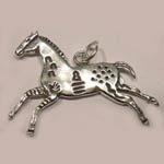 Sterling Silver galloping Indian Pony pendant
