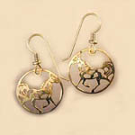 14 kt. .y.g. plated prancing Pinto dangle earrings