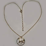 14 kt.y.g. plated prancing Pinto full necklace