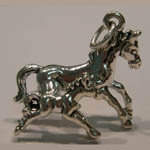Sterling Silver trotting mare and foal charm/pendant