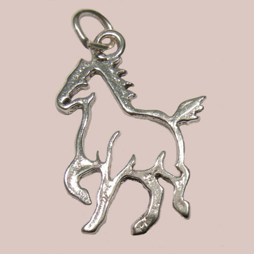 Sterling Silver trotting horse silouette charm/pendant