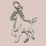 Sterling Silver trotting horse silouette charm/pendant