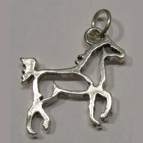 Sterling Silver trotting silhouette horse charm/pendant
