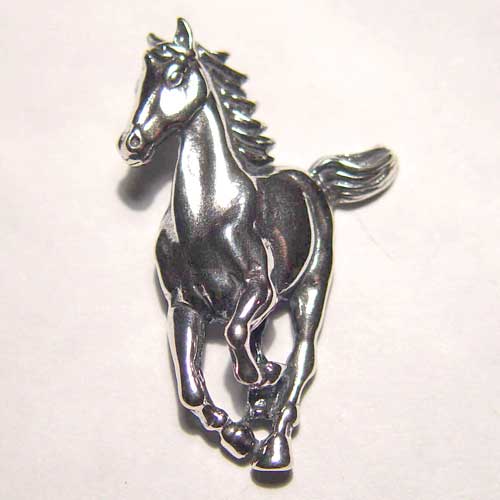 Sterling Silver galloping horse pendant