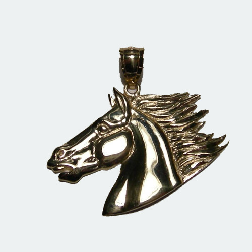 14 kt.y.g. horsehead pendant