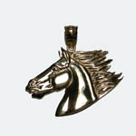 14 kt.y.g. horsehead pendant