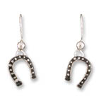 Enamel dangle horseshoe earrings
