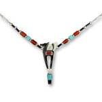 Enamel black horse and Carnelian and Turquoise necklace