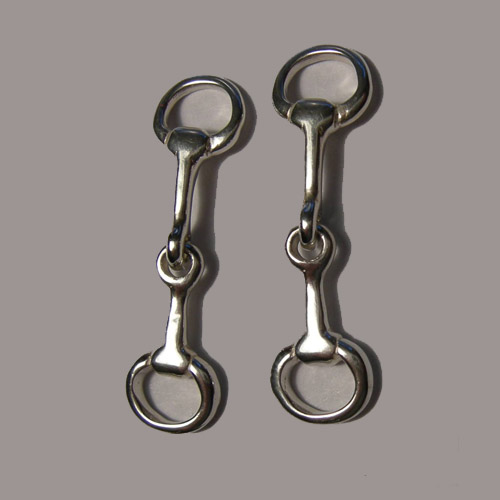 Sterling Silver English snaffle bit dangle earrings