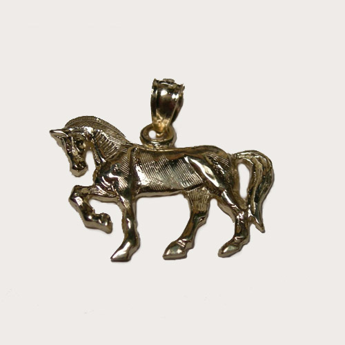 14 kt.y.g. trotting Dressage horse pendant
