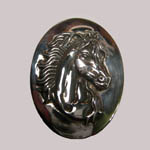 Sterling Silver oval horsehead pendant