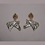Landstrom's Black Hills Gold Sterling Silver horsehead earrings