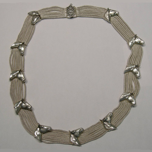 Sterling Silver horsehead collar necklace