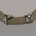 Close up of Sterling Silver horsehead collar necklace