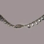 Clasp of Silver plated White Topaz bead necklace