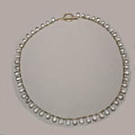 14 kt.y.g. plated White Topaz bead necklace