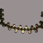 close up of Smokey Quartz and Idocrase necklace