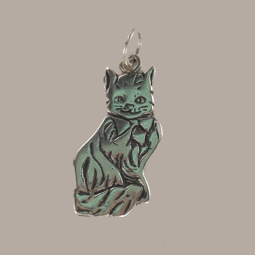 Sterling Silver Maine Coon cat charm/pendant