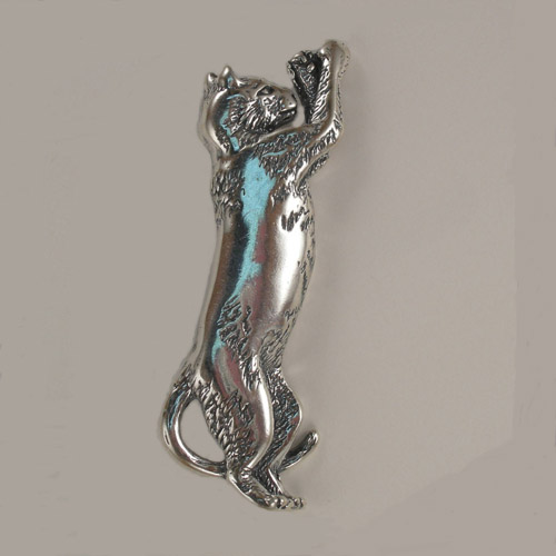 Sterling Silver leaping cat pin/pendant