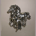 Sterling Silver galloping horses pin/pendant