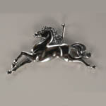 Sterling Silver fanciful galloping horse pendant