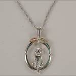 South Dakota Black Hills Gold Sterling Silver cat necklace