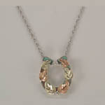 South Dakota Black Hills Gold Sterling Silver large horseshoe necklace