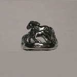 Sterling Silver galloping mare and foal ring