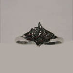 Sterling Silver wolf head ring