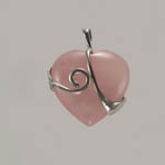 back side of Sterling Silver Rose Quartz pendant