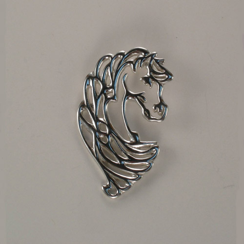 Sterling Silver silhouette horse head pendant