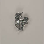 Sterling Silver trotting unicorn with flowers in mane and tail charm/pendan