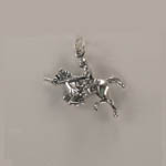 Sterling Silver knight and horse jousting charm/pendant