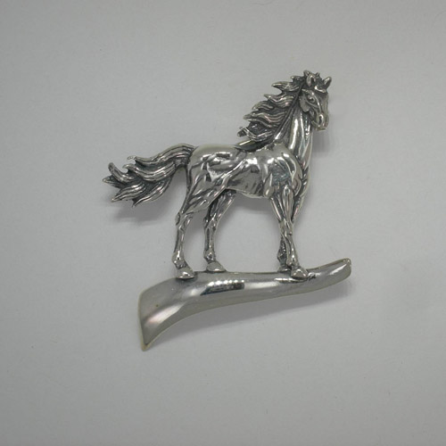 Sterling Silver stallion on a hill brooch