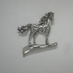 Sterling Silver stallion on a hill brooch
