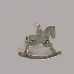 Sterling Silver enamel and marcasite rocking horse charm pendant