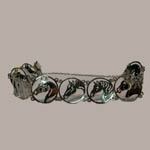 Rhodium plated horse head link bracelet